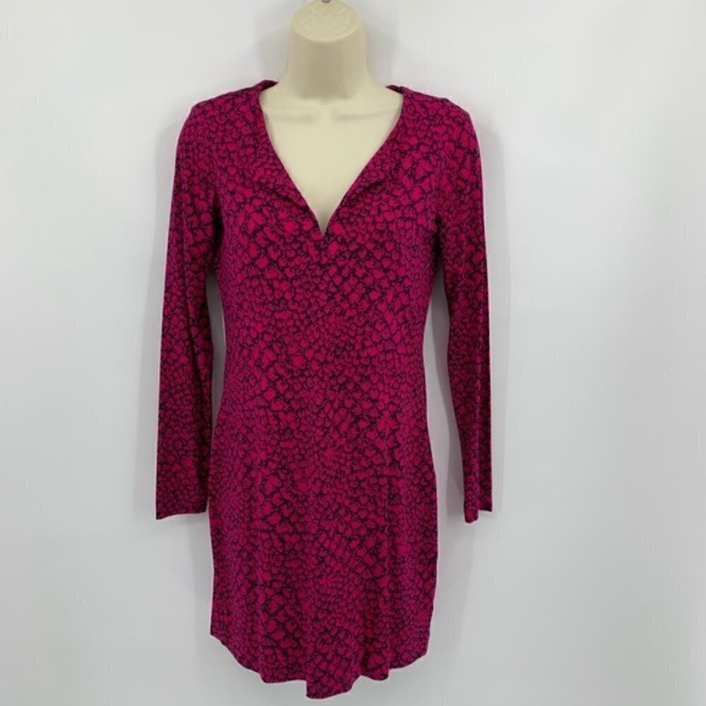 DVF Diane von Furstenberg Reina Dotted Snake tunic dress pink python new 8